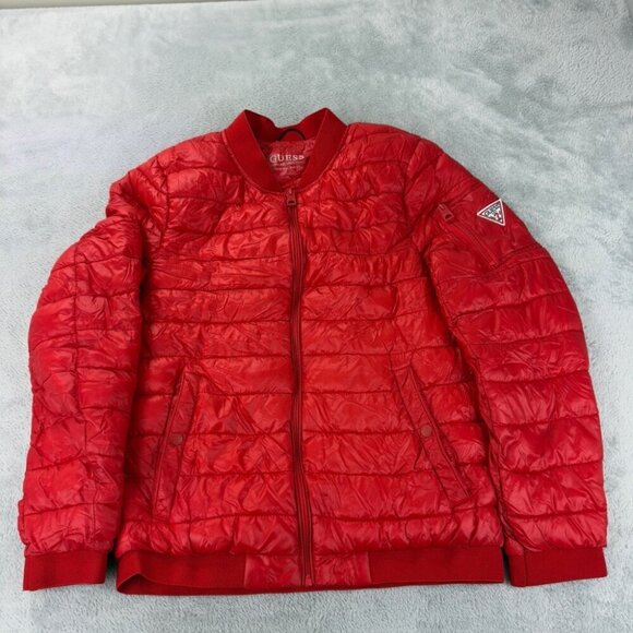 Guess Puffer Red Jacket Men’s Size Medium - Picture 1 of 14